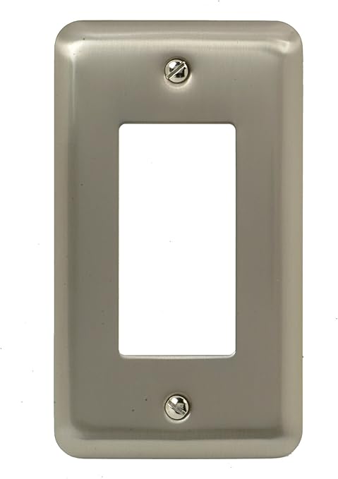 Amerelle Devon Round Corner Single Rocker Steel Wallplate In