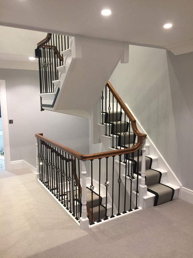 S G Curtain Poles 1 X Wrought Iron Stair Baluster Spindle With Central Cages 950mm Long X 12mm Plain Bars Amazon Co Uk Kitchen Home