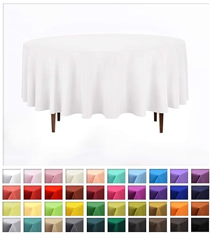 Rollmayer Uni Rund TISCHDECKE TISCHTUCH Oval TISCHWÄSCHE PFLEGELEICHT TISCHLÄUFER 40 Farben! (Weiß 1, Oval 140x260cm)