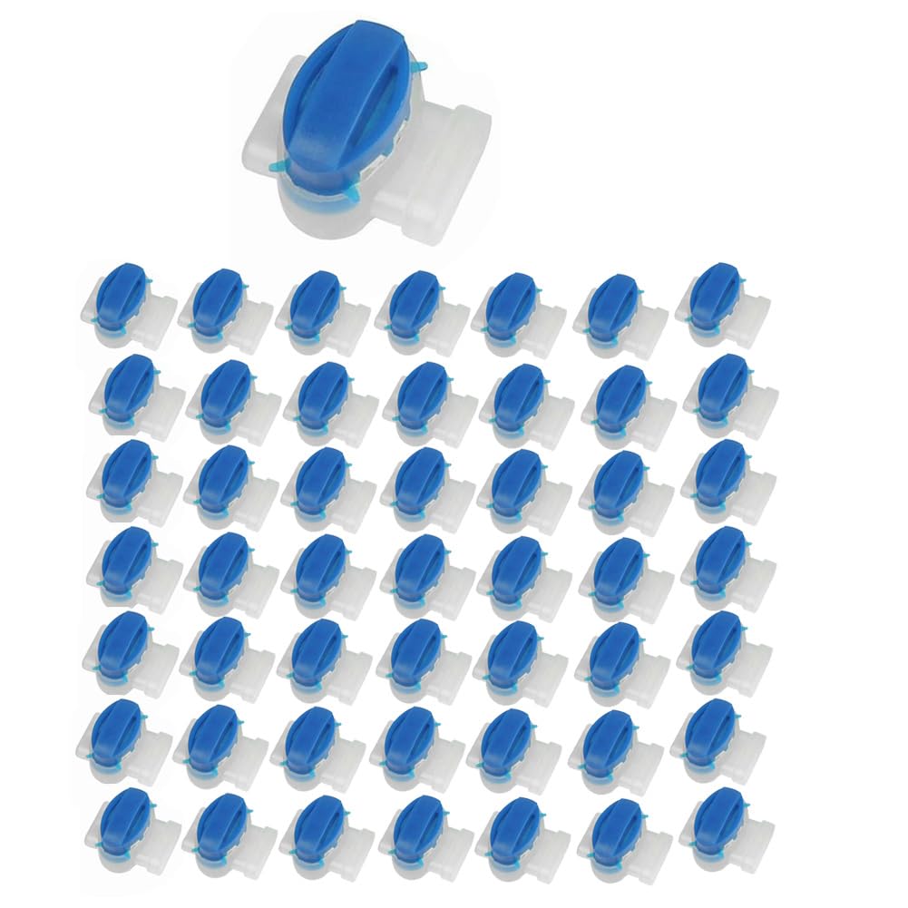 Hopbucan Robotic Lawnmower Cable Connector Terminal 3 Pin Electrical 314 Wire Connectors Blue 50Pcs