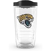 Tervis Made in USA Double Walled NFL Jacksonville Jaguars Insulated Tumbler Cup Keeps Drinks Cold & Hot, 16oz, Primary Logo