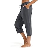 Maxbee Capri Pants for Women Drawstring Workout Sweatpants Comfy Lounge Elastic Waist Yoga Pants