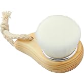 Jaasuee Soft Bristle Facial Cleansing Brush for Deep Pore Cleaning, Travel-Friendly Face Beauty Brush with Ergonomic Handle, Brown