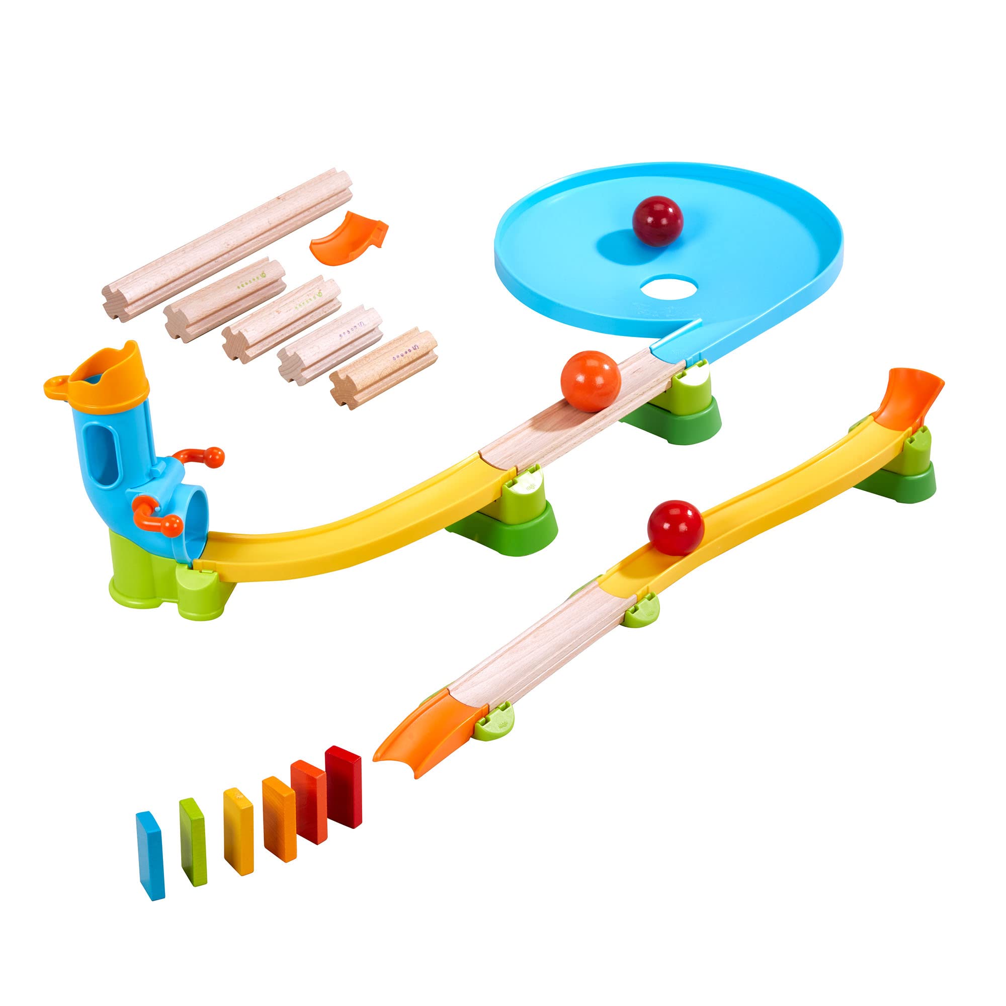 HABA Kullerbu Traffic Jam Ball Track 33 Piece Set with Funnel