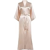 PRODESIGN Satin Kimono Robe Women Long Silky Kimono Bathrobe Sleepwear Wedding Bridesmaid Robe