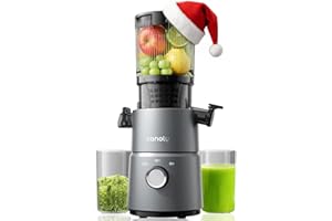 Canoly C03 Cold Press Juicer, 4.5" Wide Feed Chute Juicer Machine with 350W AC Motor, Fit Whole Vegetables & Fruits, 2-in-1 S