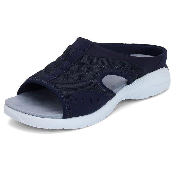 Sandales Compensées Easy Spirit Hoppy - Cuir Et Synthétique - Blanc - Pointure 9.5 M - Occasion