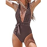 CUPSHE Women's Stripe Bikini Bowknot Shirred Swimsuit