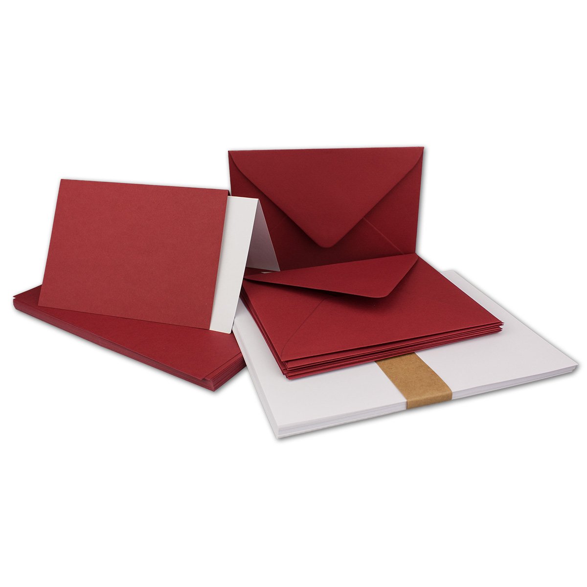 FarbenFroh by GUSTAV NEUSER 10x folding cards SET DIN A6/C6 with envelopes in dark red/wine red - including insert - 14.8 x 10.5 cm - Premium quality - FarbenFroh