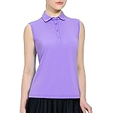 MIER Women's Sleeveless Golf Polo Shirts Athletic Tennis Collared Tank Tops, Quick Dry, UPF 50+