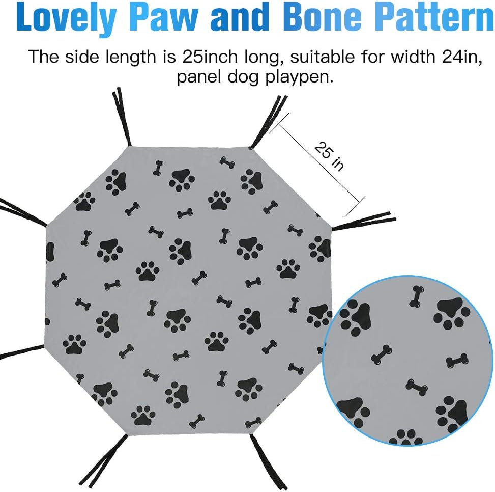 Dog Playpen Cover for Indoor & Outdoor - Water Proof & UV Resistant Pet Crate Cover, Escape Proof Privacy Kennel Cover Fits 24 Inches Pen with 8 Panels: Kitchen & Dining