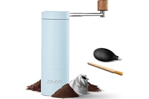 ZZUOM Manual Coffee Grinder, Hand Coffee Grinder for Travel Camping, 12 Adjustable Settings Manual Coffee Bean Grinder, Portable Manual Burr Coffee Grider (Blue)