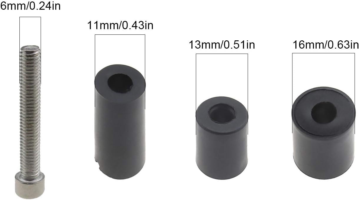 OTOTEC Pair of 22mm Motorcycle Handlebar End Plug Covers Kit with Bolts Expansion Tubes Hex Wrench Black Universal For 7/8Inch Bars Motorbike - Image 4