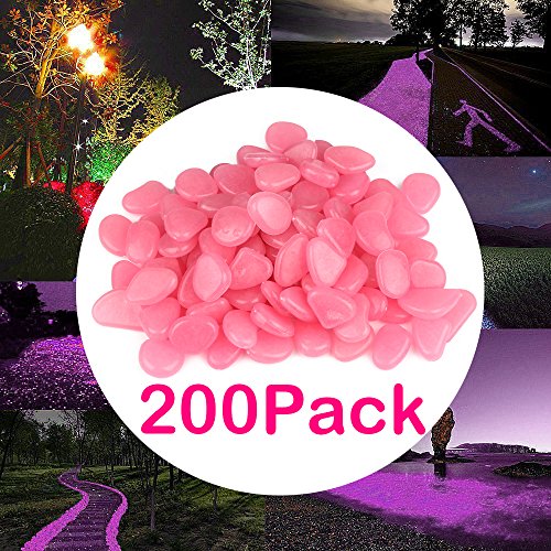 Onson 200pcs glow in the dark garden pebbles,glow stone…