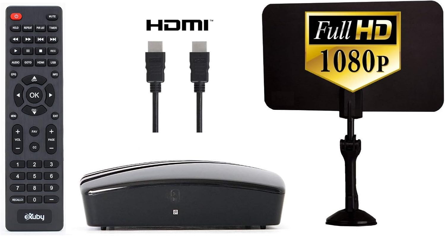 eXuby Digital Converter Box for TV, Antenna, HDMI and RCA Cable