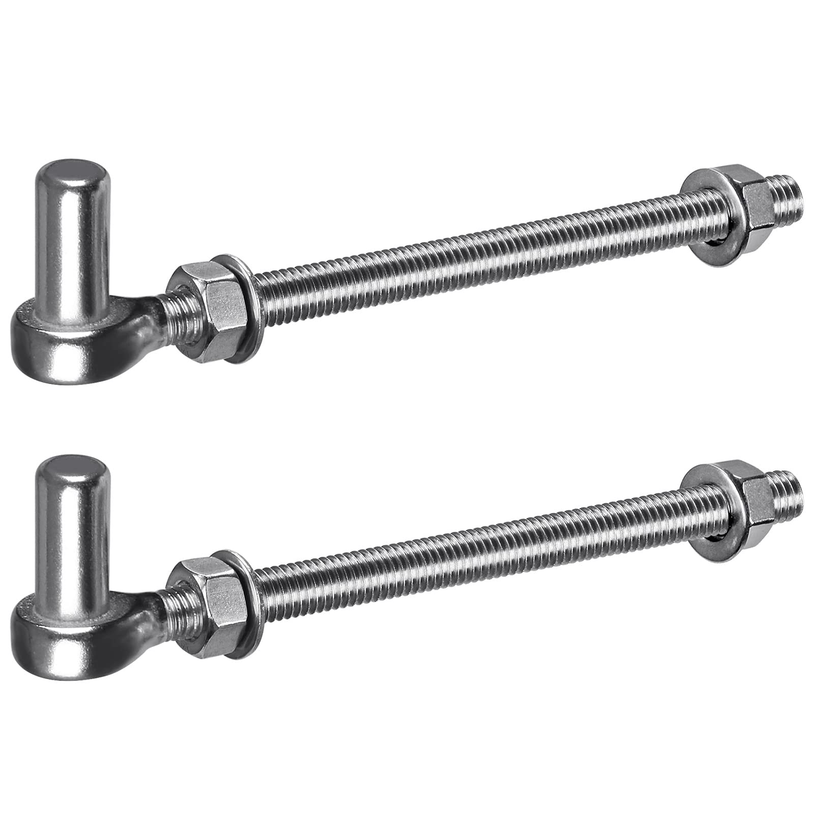 Insaga Gate Hinge M12, 2pcs Heavy Duty 16mm Hook to Bolt Pin Hook Hinge Hanger Field Gate Hinge Stainless Steel Metal Garden Gate Hardware for Farm Gate/Wooden Fence/Driveway, up to 440lbs, 254mm