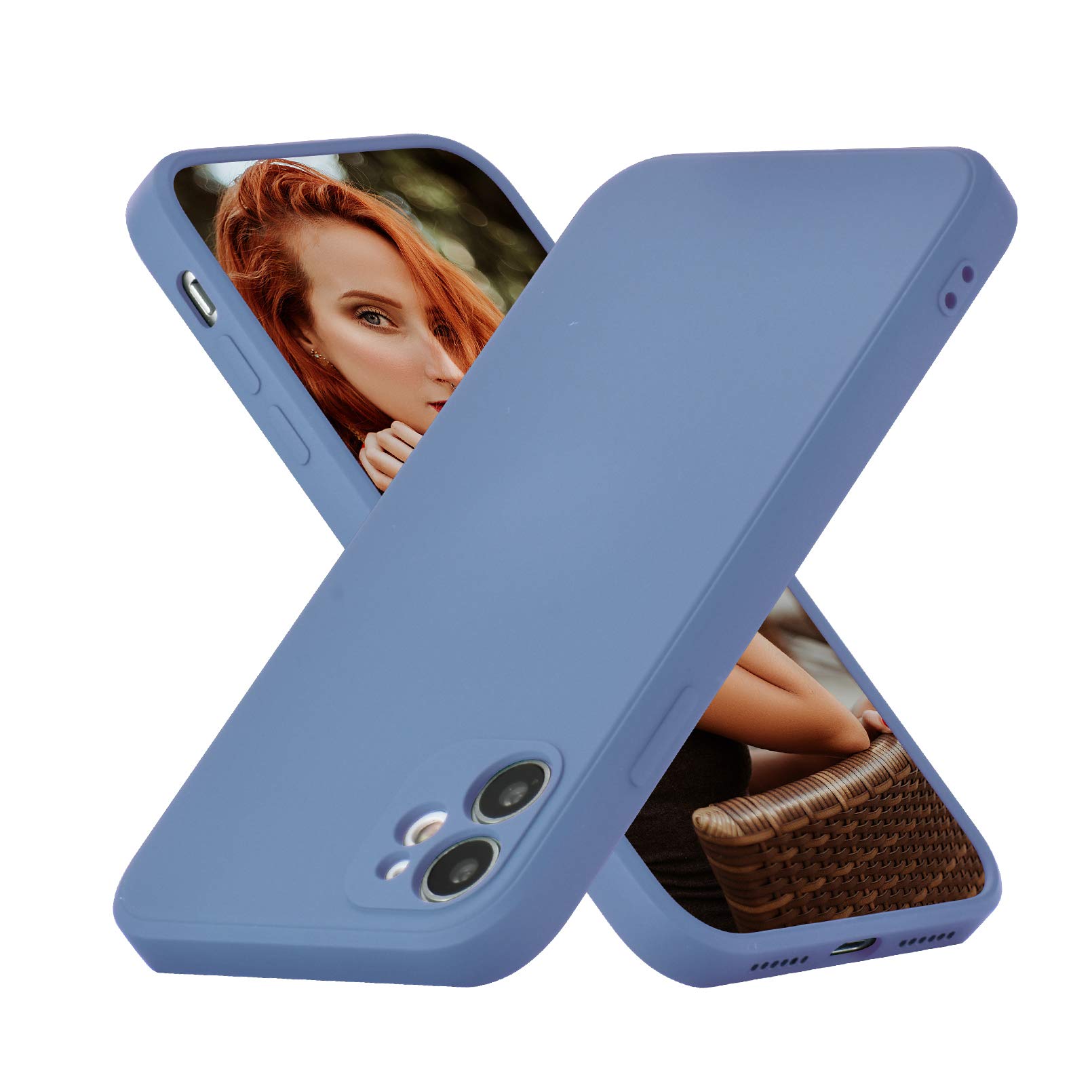 UEEBAI Case for iPhone 11 6.1 inch, Ultra Slim Straight Side Liquid Silicone Case Precise Cut-outs Gel Rubber TPU Bumper Case Smooth Lovely Shell Shockproof Protective Cover for iPhone 11 - Grey — image 1