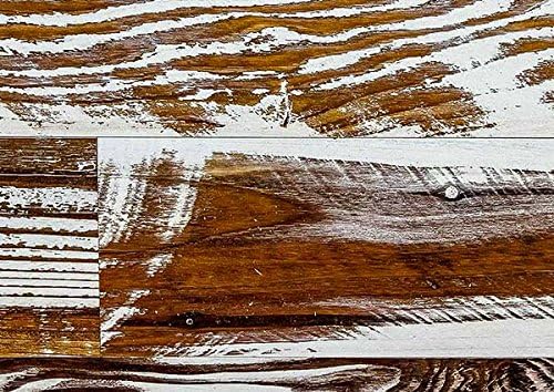Weekend Walls - Reclaimed Weathered Redwood - DIY Easy Peel and Stick Wood Wall Paneling (40 Sq Ft, White)