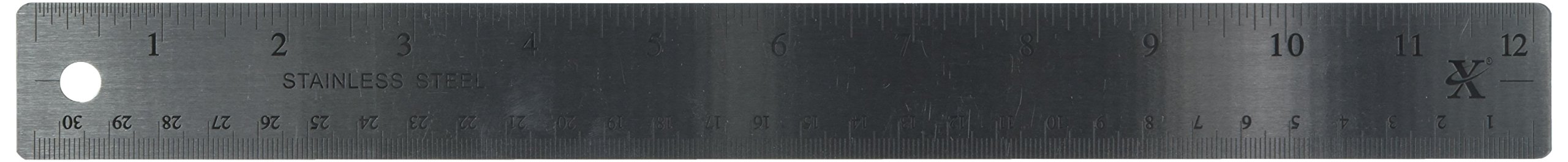 Xcut 12" 30cm Steel Metal Ruler Soft Back, Straight Edge, For Hobby Craft Kit, Designs, Measuring, Drawings, Plans, Quilting