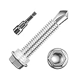 Wensilon (200Pcs) #14×1-1/4" Hex Washer Head Self