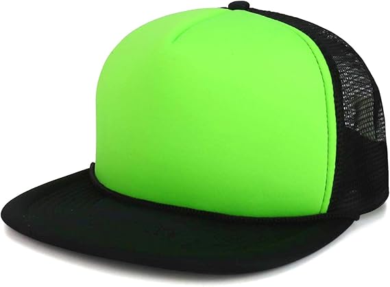 neon green flat bill hat