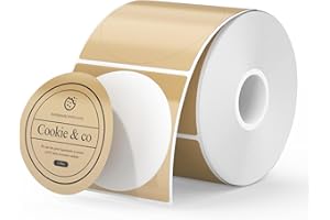 MUNBYN 3 Inch Brown Round Thermal Labels, Multi-Purpose Circle Thermal Stickers for Small Business, 500 Labels/1 Roll