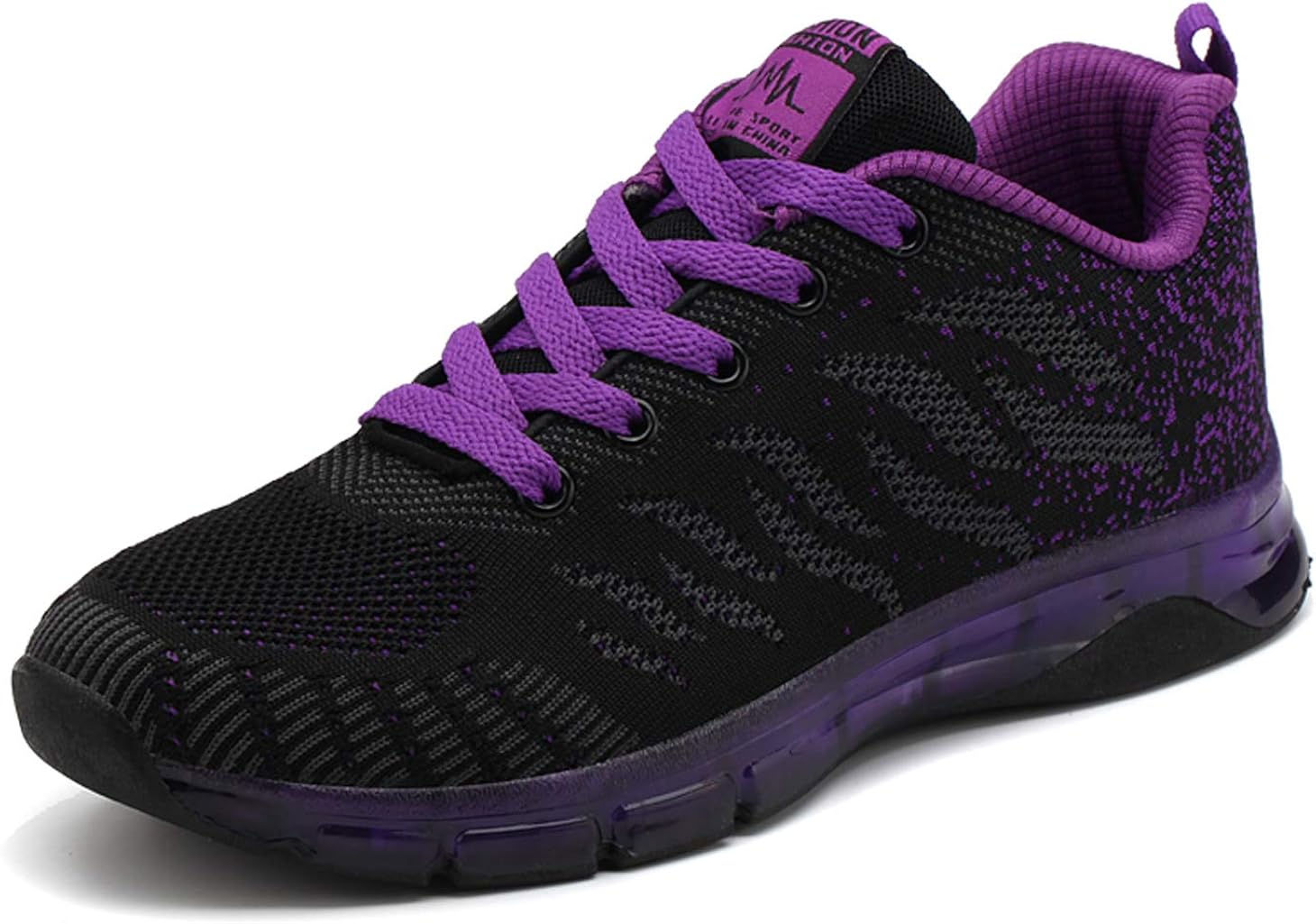 TSIODFO Women Sport Running Shoes Black Purple Road Running
