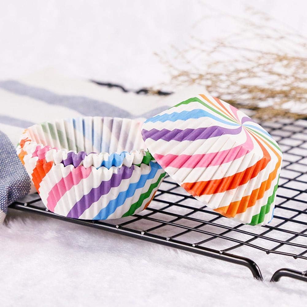 Bertacy 100 Caissettes Cupcake Papier - 4 Couleurs - Moule Muffin Décoration - Cuisine Baking