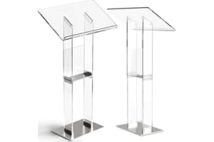 GUARDMATE Classic Acrylic Pulpit Podium Stand | Ultra Clear Modern Portable Pulpits for Churches Pastors Modern School Classroom Lecterns | Music Wedding Event Reception