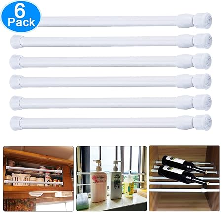Austor Pack Of 6 Spring Loaded Tension Rod Curtain Rod Net Rod