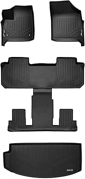 Maxliner Floor Mats 3 Rows And Cargo Liner Behind 3rd Row Set Black For 2018 2019 Buick Enclave With 2nd Row Bucket Seats