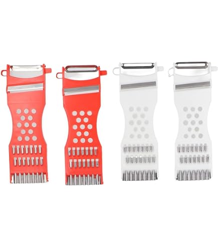 Uxcell 4-Piece Vegetable Peeler & Slicer Set - Red & Silver, Multi-Function Kitchen Tool - View #5