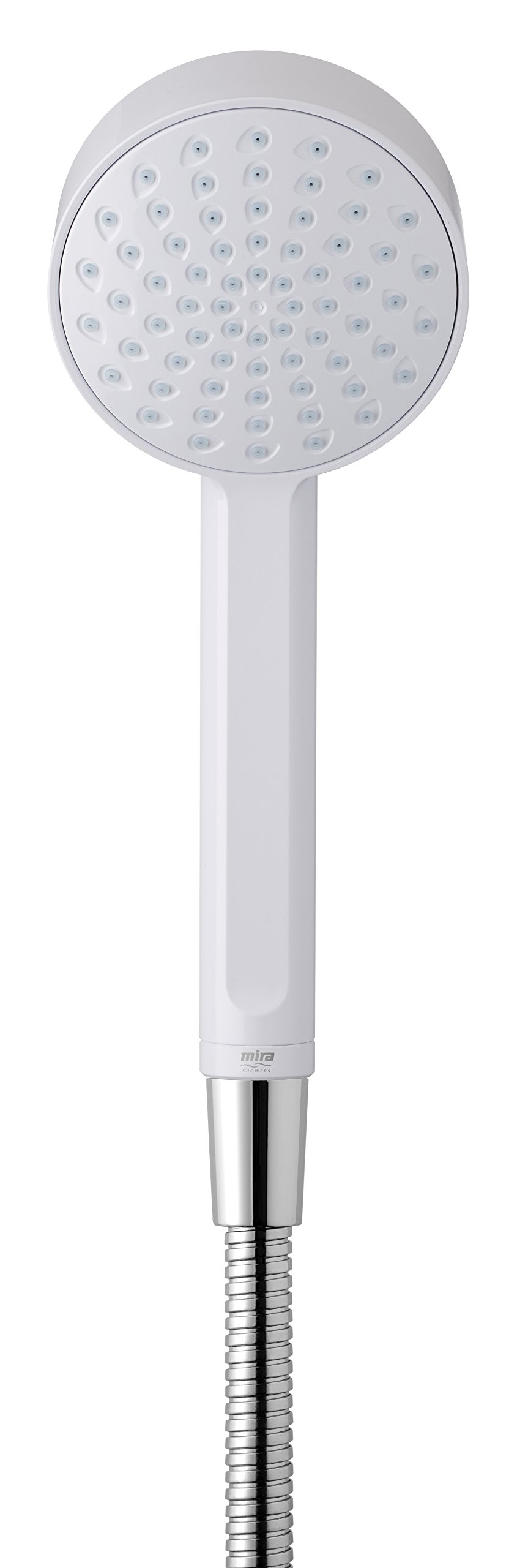 Mira Showers 2.1703.009 Beat 9 cm Single Spray Shower Head - White/Chrome