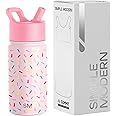 Simple Modern Kids Summit Water Bottle with Straw Lid | 14oz Stainless Steel Cup Insulated Tumbler for Toddlers, School | Confetti