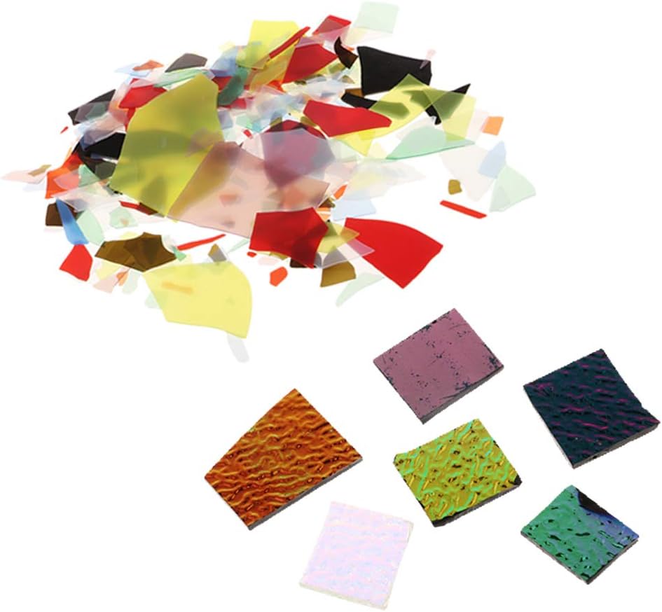 IPOTCH 2 Bags (56g) COE90 Dichroic Glass Mix Color & Shapes Fusing in Glass Microwave Kiln Fusing Glass Confetti