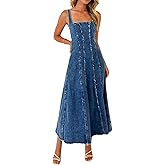 utcoco Jean Dress for Women 2025 Vintage Sleeveless Slim High Waist Frayed Raw Long Maxi Denim Dresses