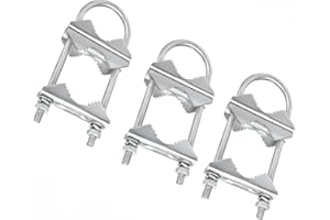 3 Set Jaw Block Aerial Double Antenna Mast Clamp Kit,WizeFolk V-Jaw Bracket,Washer Iron Galvanizing Aerial Antenna Mast Clamp