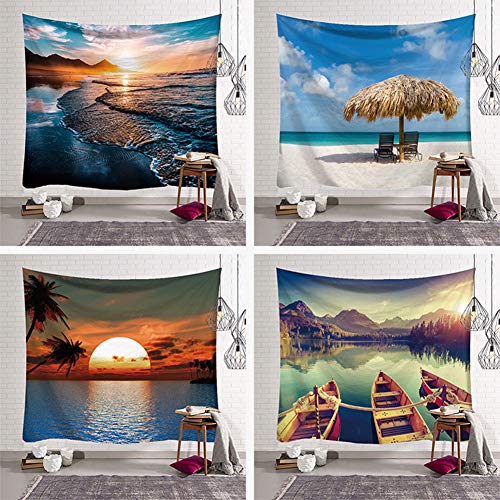 PinShang Pattern Wall Hanging Tapestry,Seaside Natural Scenery Series GT-000465 150x130 (Grinding)