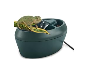 MIDOGAT 2 in 1 Reptile Water Dispenser with Treats Trough, Chameleon Water Fountain, Lizard Water Fountain for Turtle Snake S