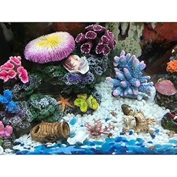 Buy Pinkdose M Yellow M New 12 Style Resin Artificial Aquarium