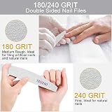 BLESWIN Professional Nail Files 25pcs 180/240 Grit Double Sided Emery Board view 5