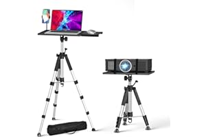 Facilife Projector Tripod Stand, Laptop Tripod Stand, Outdoor Projector Stand Adjustable Tall from 17.6 to 51.4 Inches, Multi-Purpose Portable Projector Stand Laptop Floor Stand for Laptop, DJ