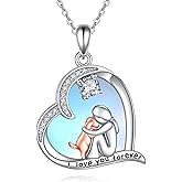 ONEFINITY Moonstone Necklace Gifts 925 Sterling Silver Cute Animal Jewelry for Women Heart Moonstone Gifts