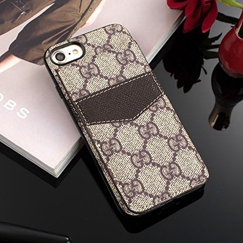 XTAO US Fast Deliver Guarantee FBA- New Fashion Elegant Luxury PU Leather Monogram Style Cover Case For Apple iPhone 8 iPhone 7 (Color : Brown, Size : IPhone 7/8 Plus)