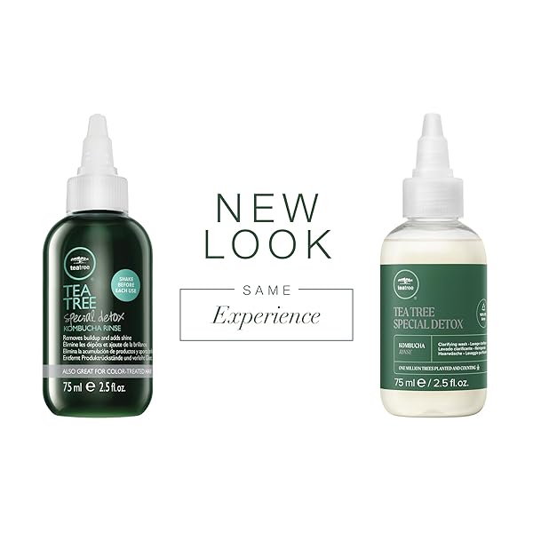 TEA TREE SPECIAL DETOX KOMBUCHA RINSE, REMOVES BUILDUP, ADDS SHINE, FOR ALL HAIR TYPES, 2.5 FL. OZ.