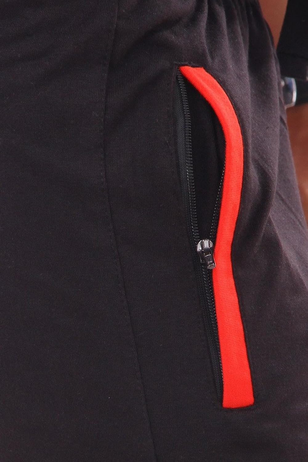 reinforce men's cotton shorts with zipper pocket