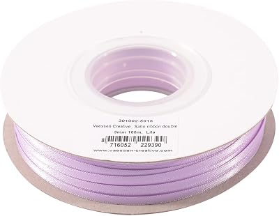Vaessen Creative Satin Ribbon Lilac 6mm x 10m Double-Sided Craft Ribbon