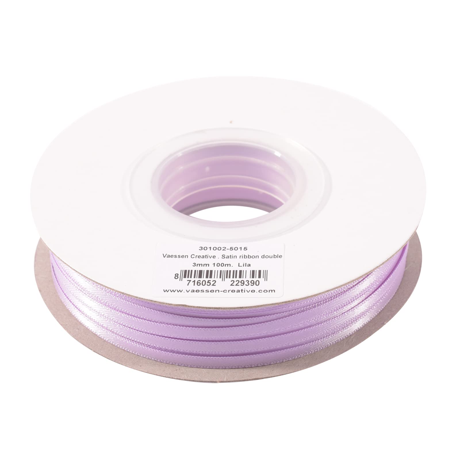 Vaessen Creative Satin Ribbon, Lilac, 6mm x 10m, Elegant Shine for Card Making, Scrapbooks, Gift Wrapping and Other Craft Projects, 6 mm