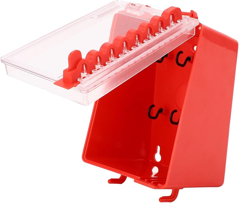 Fockety Lockout Tagout Lock Box 8 Positions Key Station Wall Mount Transparent