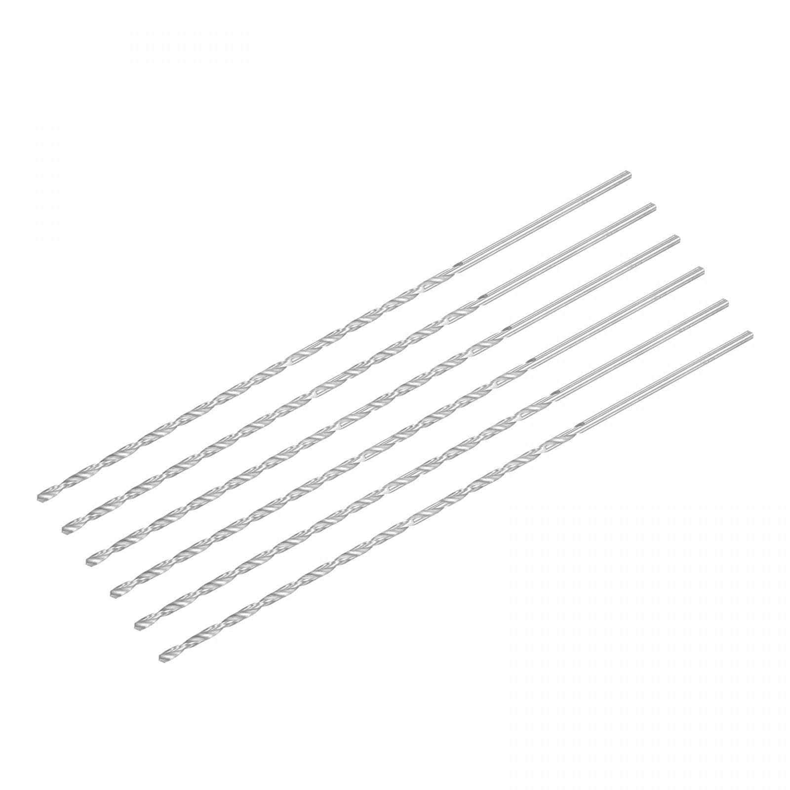TA-VIGOR 6Pcs 3mm Extra Long Twist Drill Bits, 250mm Length High-Speed Steel HSS Straight Shank Spiral Drill Bits for Wood Metal Aluminum Plastic